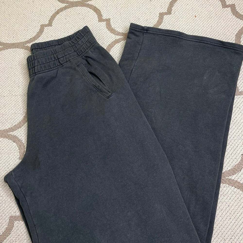 Aerie OFFLINE Wide Leg French Terry Sweatpants Charcoal Gray Medium 31” Inseam
